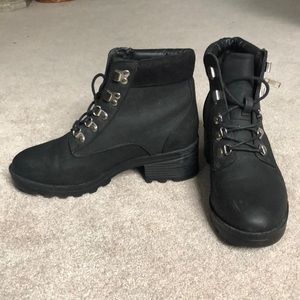 Black combat boots